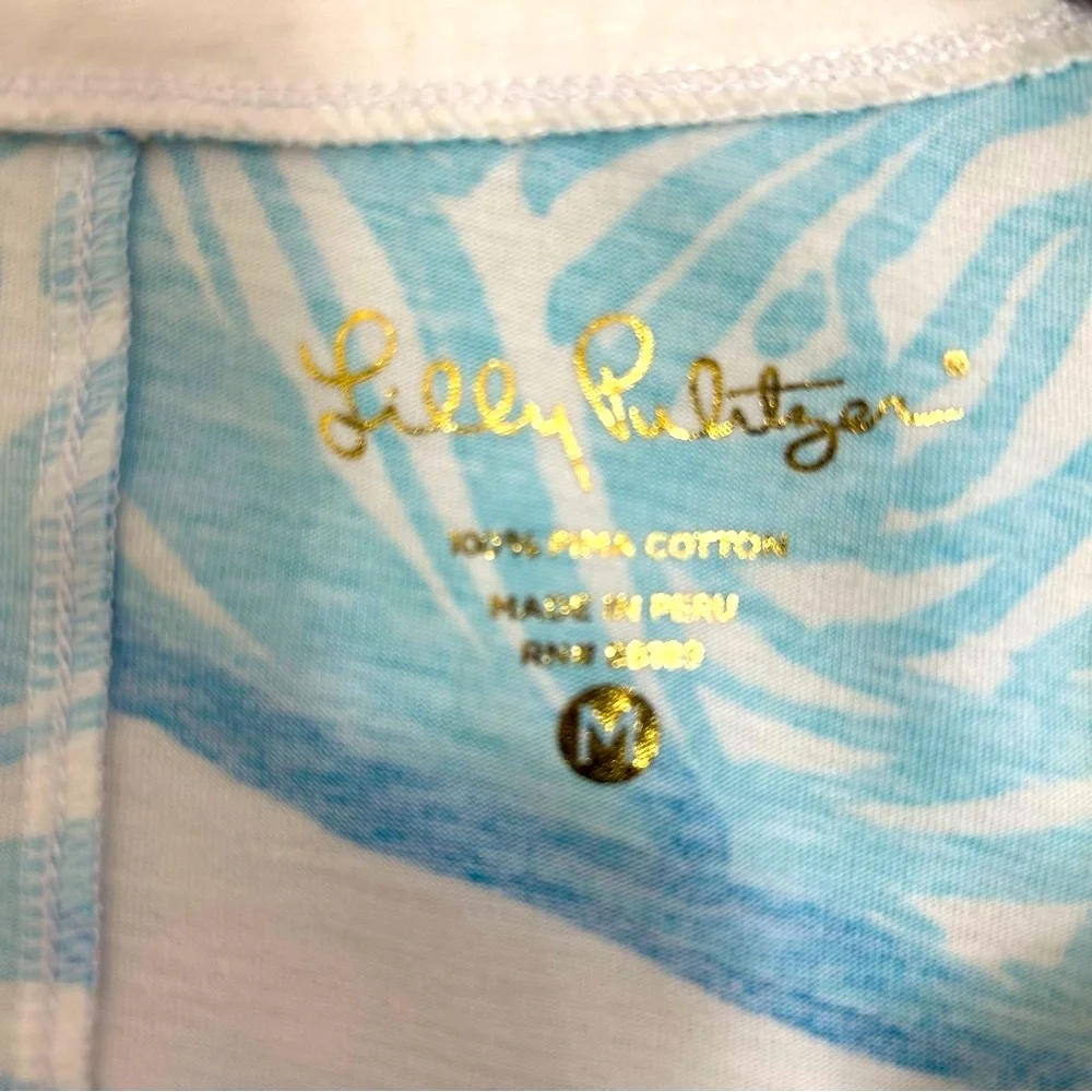 Lilly Pulitzer Blue and White Sea Ruffle Print Dress